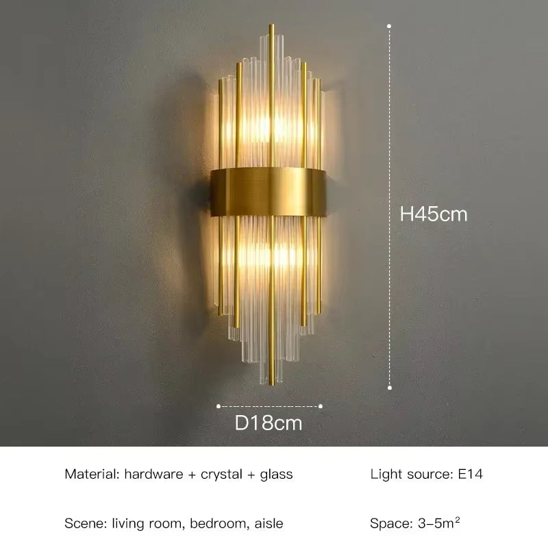 LED Luxury Crystal Wall Lamps for Living Room Hall 