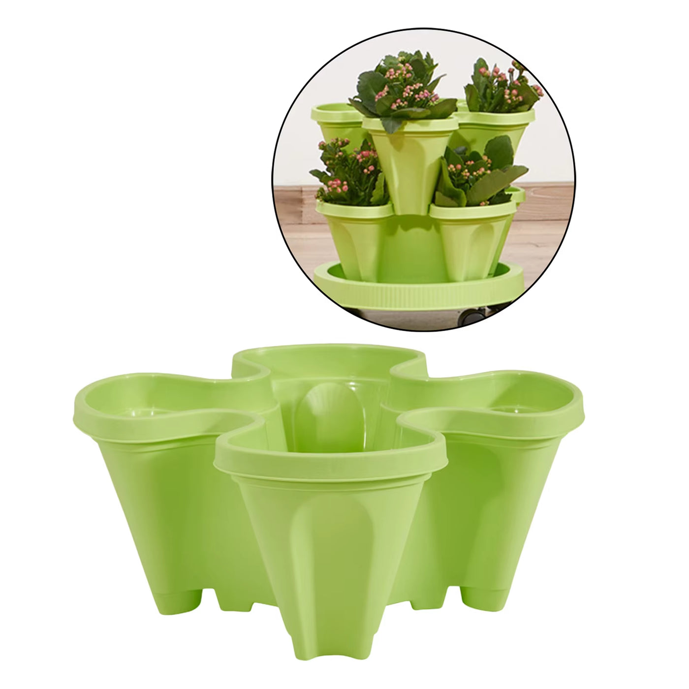 Four-Petal Pot Decoration 1Pcs Stackable Vertical Gardening Planter Strawberry Planting Pot Garden Tower DIY Garden Accessories