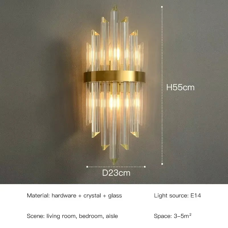 LED Luxury Crystal Wall Lamps for Living Room Hall 