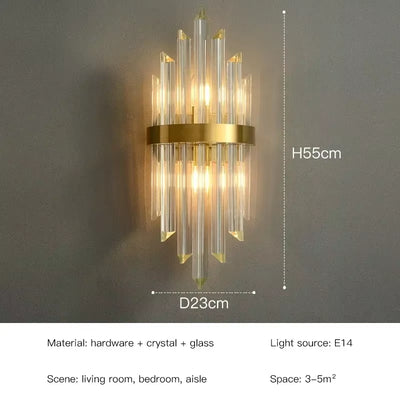 LED Luxury Crystal Wall Lamps for Living Room Hall 