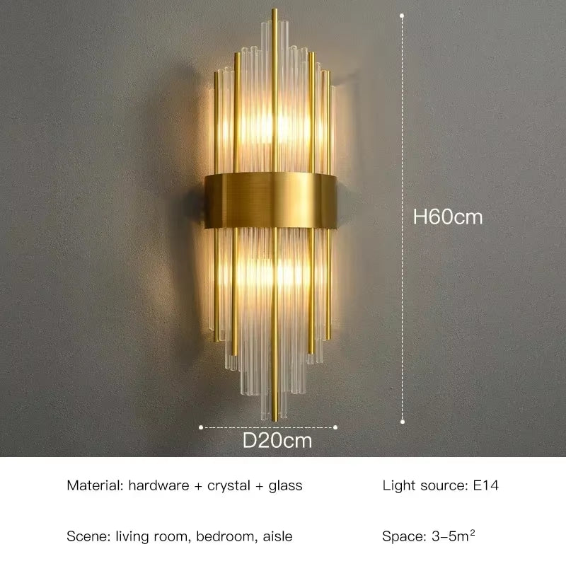 LED Luxury Crystal Wall Lamps for Living Room Hall 