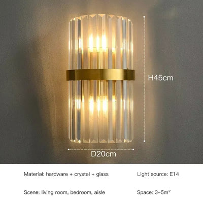 LED Luxury Crystal Wall Lamps for Living Room Hall 