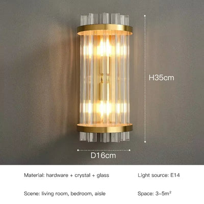 LED Luxury Crystal Wall Lamps for Living Room Hall 