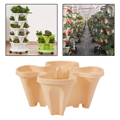 Four-Petal Pot Decoration 1Pcs Stackable Vertical Gardening Planter Strawberry Planting Pot Garden Tower DIY Garden Accessories