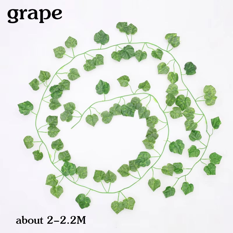 Artificial Ivy Greenery Fake Vine Plants Leaf Leaves Garland for Wedding Party Garden Outdoor Office Home Wall Decoration