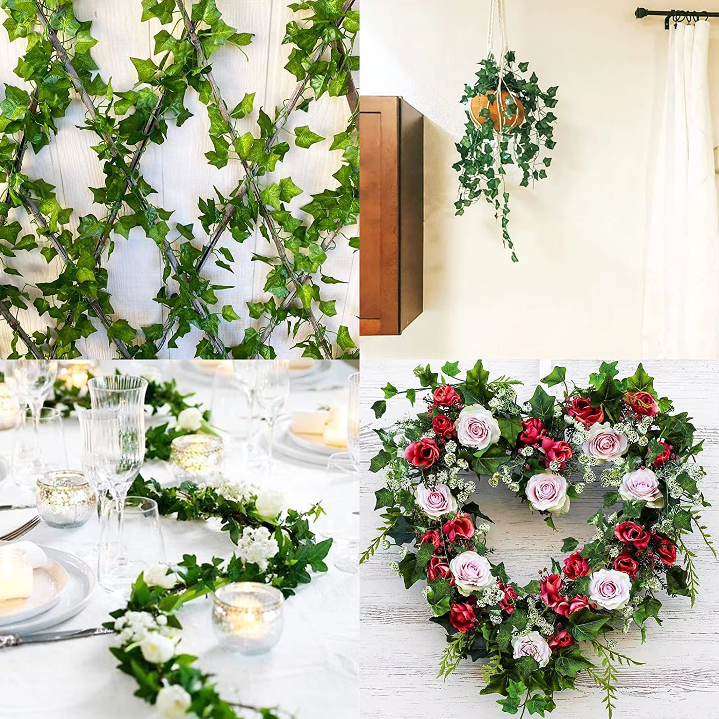 Artificial Ivy Greenery Fake Vine Plants Leaf Leaves Garland for Wedding Party Garden Outdoor Office Home Wall Decoration