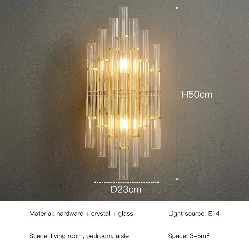 LED Luxury Crystal Wall Lamps for Living Room Hall 