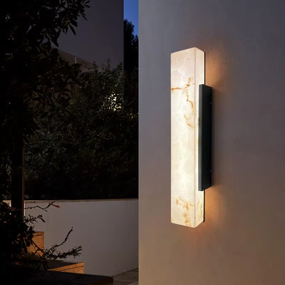 Modern Minimalist Outdoor Waterproof IP65 Lmitated Marble LED Wall Light -Stainless Steel Porch Lamp for Street Adorn