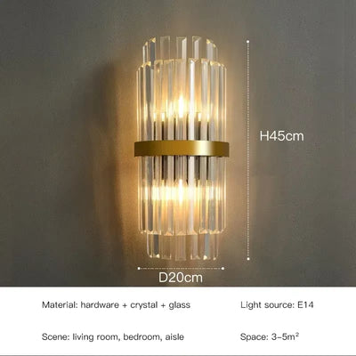 LED Luxury Crystal Wall Lamps for Living Room Hall 