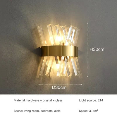 LED Luxury Crystal Wall Lamps for Living Room Hall 