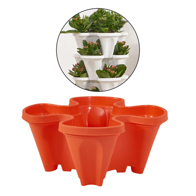 Four-Petal Pot Decoration 1Pcs Stackable Vertical Gardening Planter Strawberry Planting Pot Garden Tower DIY Garden Accessories