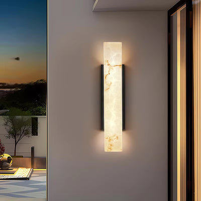 Modern Minimalist Outdoor Waterproof IP65 Lmitated Marble LED Wall Light -Stainless Steel Porch Lamp for Street Adorn