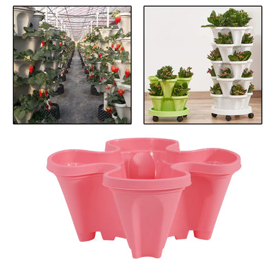 Four-Petal Pot Decoration 1Pcs Stackable Vertical Gardening Planter Strawberry Planting Pot Garden Tower DIY Garden Accessories