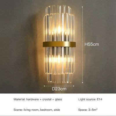 LED Luxury Crystal Wall Lamps for Living Room Hall 